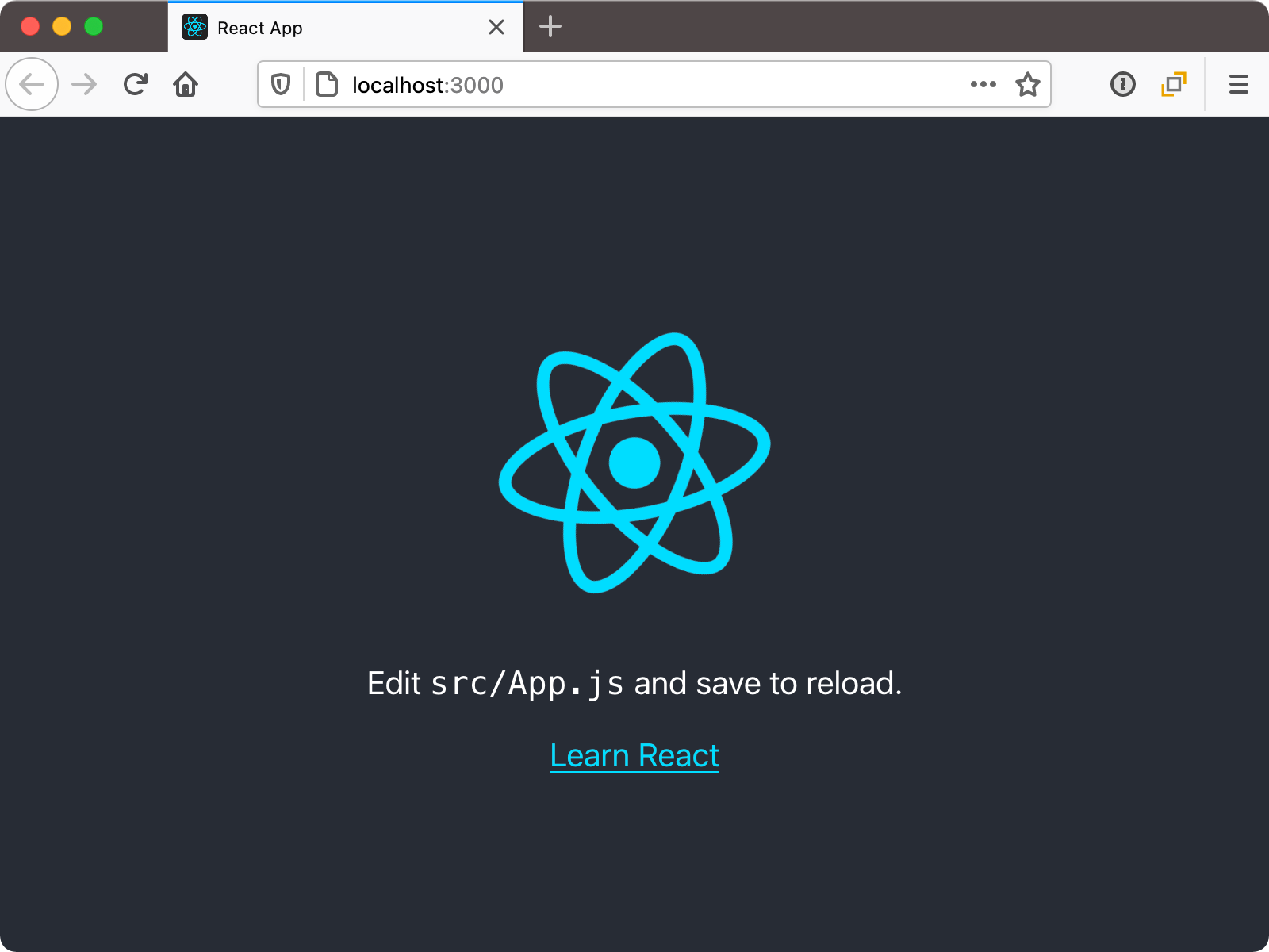 React app intro screen