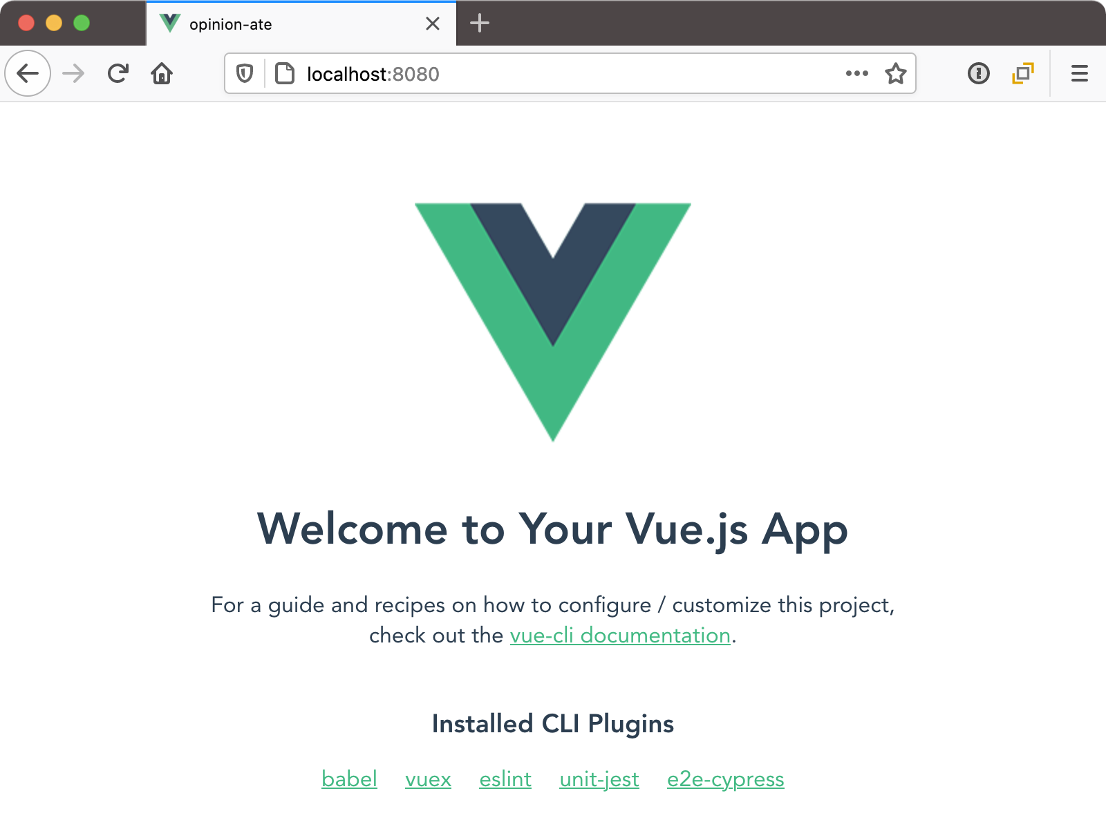 Vue app intro screen