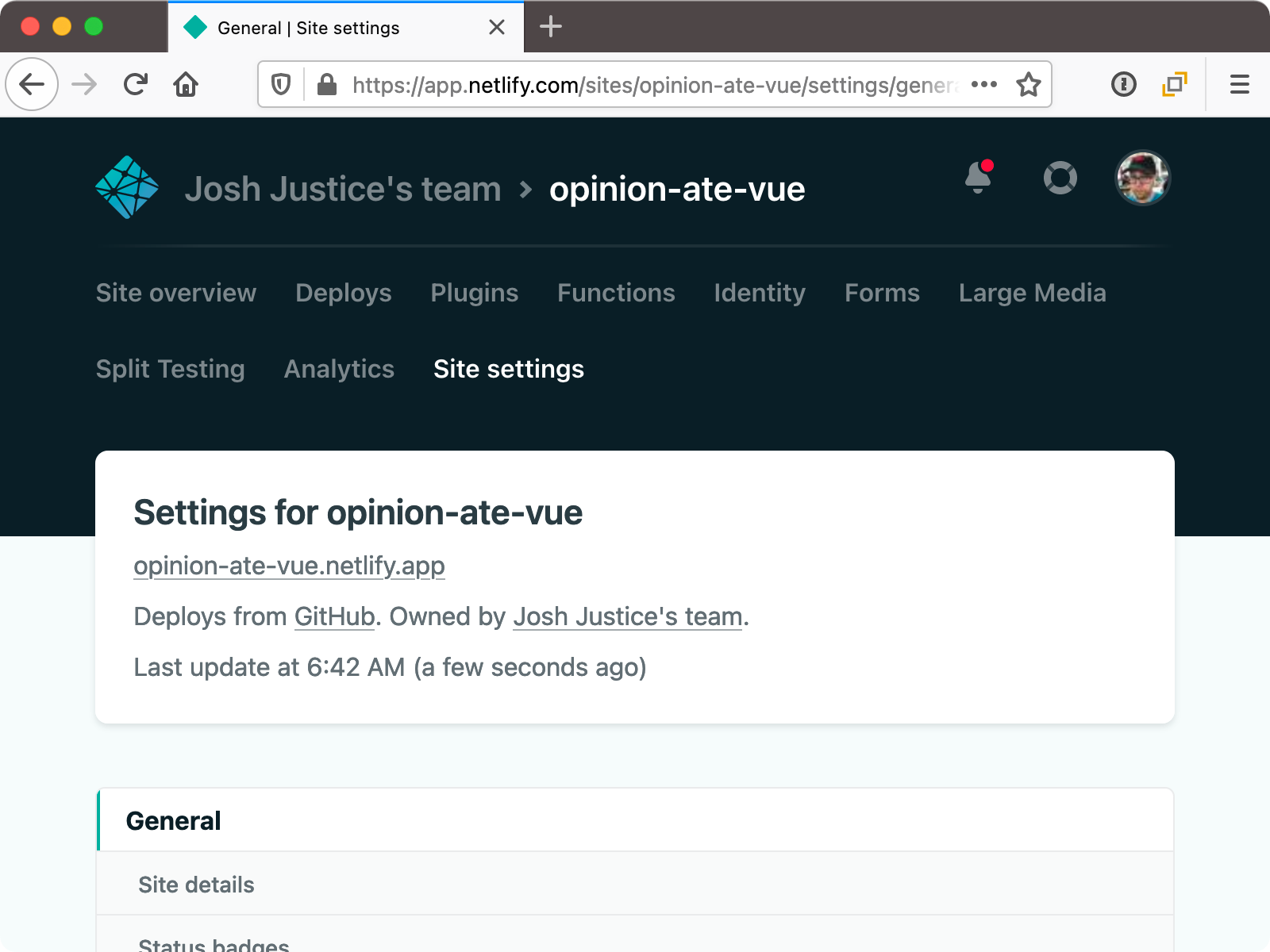 New site name link